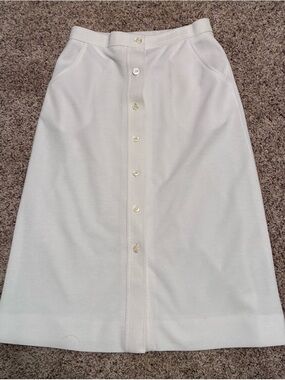 Graff Californiawear Skirt Midi VTG Off  White Knitted CottageCore GrannyCore